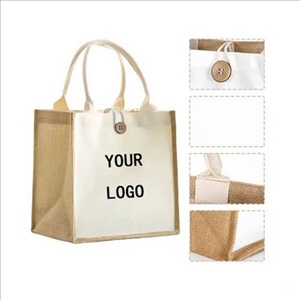 Cotton Canvas Jute Tote Bag For Grocery